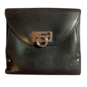 Salvatore Ferragamo Leather Gancio Compact Wallet – Pristine Condition!